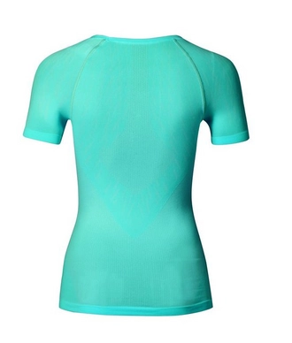 Ondershirt Odlo Womens S/S Crew Neck Evolution Light Blac Blue Radiance Bluebird