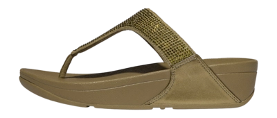 Slipper FitFlop Lulu Toepost Hotfix Damen Metallic Camo-Green