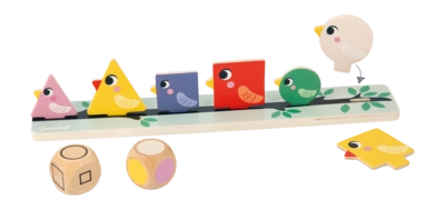 Educatief Speelgoed Janod Pedagogie Vogels Sorteren Op Kleur, Grootte En Vorm