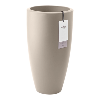 Elho June Round High 30 - Balanced beige - L 30 x B x H 53 cm - Intérieur et Extérieur - 100 % Plastique Recyclé