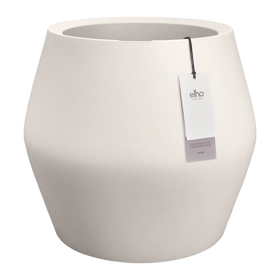 Elho June Split Low 46 - Blanc Lin - Ø46 x H 42 cm - Intérieur et Extérieur - 100% Plastique Recyclé