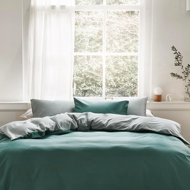 Bettwäsche Yumeko Green Green Mako-Satin