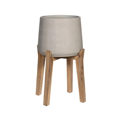 Bloempot Pottery Pots Rough Patt XXL Feet High Grey washed 43,5 x 65 cm
