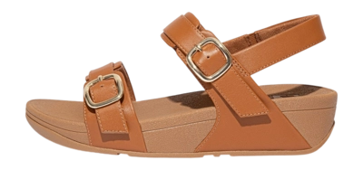 FitFlop Lulu Adjustable Sandal Leather Light Tan Damen