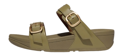 FitFlop Women Lulu Adjustable Slide Leather Camo-Green
