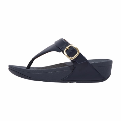 FitFlop Lulu Adjustable Toe Post Leather Midnight Navy