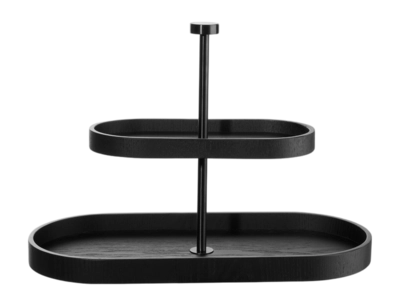 Etagère ASA Selection Wood Black 2-Tiered Oval Black 25 cm