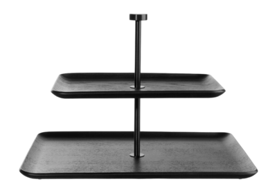 Etagère ASA Selection Wood Black 2-Tiered Rectangular Black 25 cm