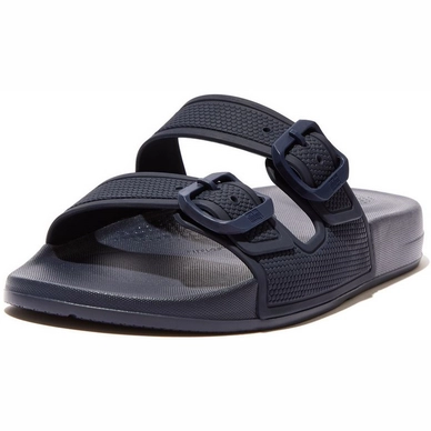 Slipper FitFlop iQushion Two-Bar Buckle Slides Women Midnight Navy