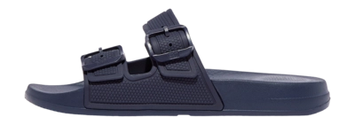 Tongs FitFlop iQushion Two-Bar Buckle Slides Femme Midnight Navy