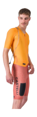Fiets Body Castelli Men Unlimited Speedsuit Vivid Orange/Hot Sauce/Black