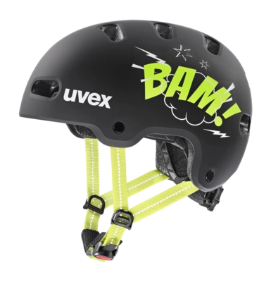 Fietshelm Uvex Kids Kid 4 Style Bam Black Lime Matt