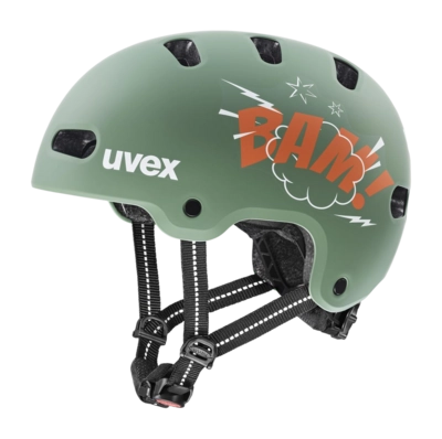 Fietshelm Uvex Kids Kid 4 Style Bam Moss Green Papaya Matt