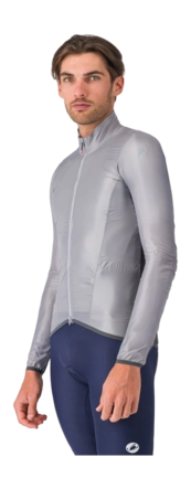 Fietsjack Castelli Men Aria Shell 2 Silver Gray/Dark Gray