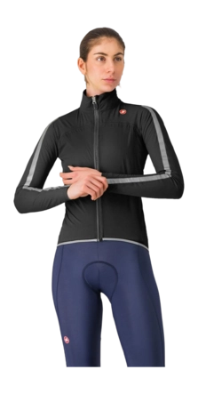 Fietsjack Castelli Women Ultra Rain Cape Black/Silver Reflex