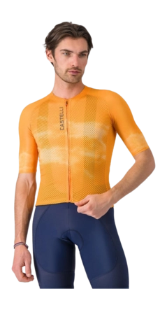 Fietsshirt Castelli Men Climber's A/C Jersey Vivid Orange/Smoky Gray
