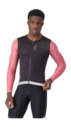 Fietsshirt Castelli Men Corretto LS Jersey Black/Rosa Giro/Silver Moon