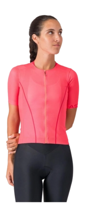 Fietsshirt Castelli Women Anima Flow Jersey Brilliant Pink/Hibiscus