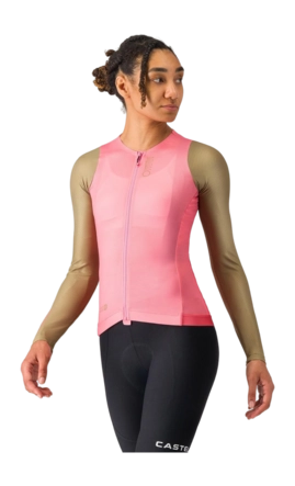Fietsshirt Castelli Women Corretto Long Sleeve Jersey Rosa Giro/Elmwood