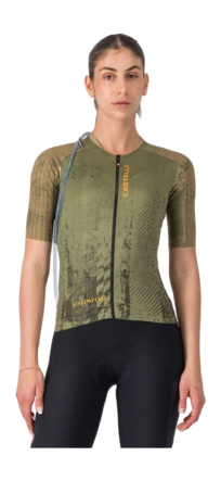 Fietsshirt Castelli Women Unlimited Pro 2 Jersey Forest Green/Elmwood/Vivid Orange