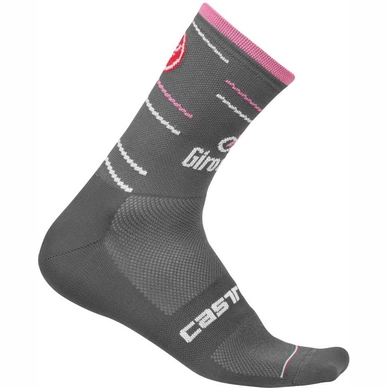 Fietssok Castelli Giro Men 12 Sock Antracite Rosa Giro