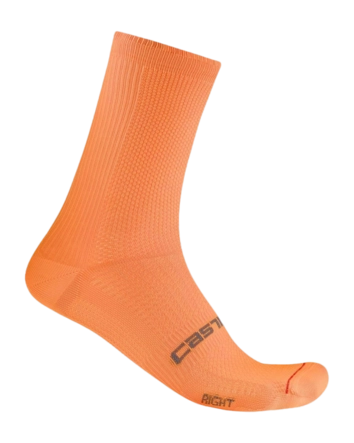 Fietssok Castelli Unisex Espresso 18 Vivid Orange