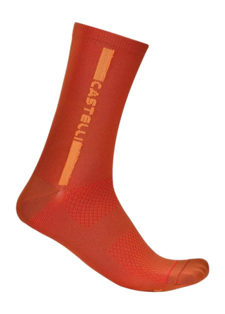 Fietssok Castelli Unisex Linea Logo 15 Paprika/Mango Mojito