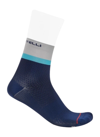 Fietssok Castelli Women Tonal Logo 12 Belgian Blue/Silver Gray/Neon