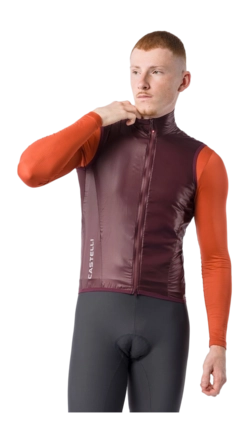 Fietsvest Castelli Men Aria Shell 2 Deep Bordeaux
