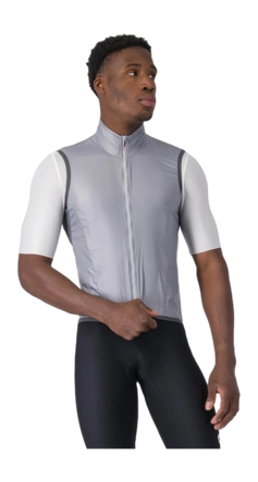 Fietsvest Castelli Men Aria Shell 2 Silver Gray/Dark Gray