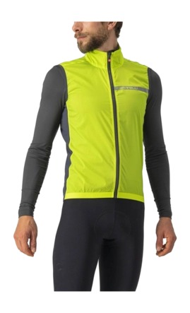 Fietsvest Castelli Men Squadra Stretch Electric Lime/Dark Gray