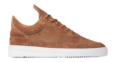 Sneaker Filling Pieces Low Top Perforated Organic Brown Men