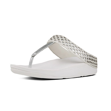 FitFlop Safi Toe-Post Leather White/Silver