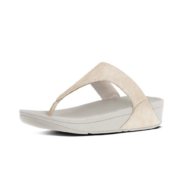 FitFlop Shimmy Suede Toe-Post Pale Gold