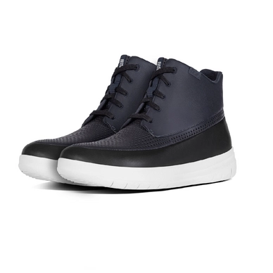 FitFlop Sporty-Pop Softy High Top Leather Black Supernavy
