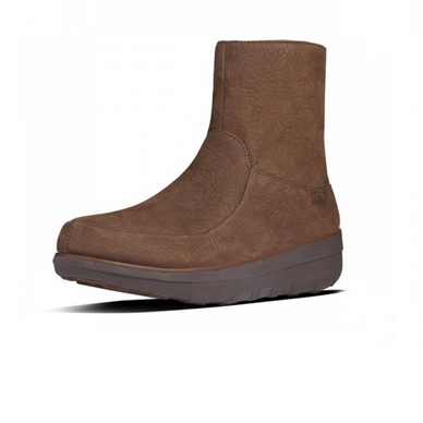 Fitflop Loaff Shorty Zip Boot Tumbled Nubuck Brown