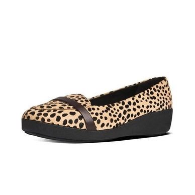 FitFlop F-Pop Loafer Ballerinas Leder Leopard