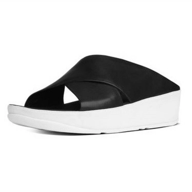 FitFlop Kys Leather Black White Sole