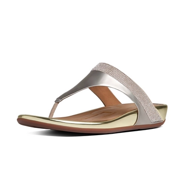 Tongs Femme FF2 by FitFlop Banda Micro-Crystal Toe-Post Or Rose