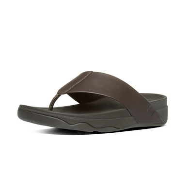 FitFlop Surfa Leather Chocolate Brown