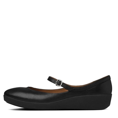 FitFlop F-Pop Mary Jane Patent All Black