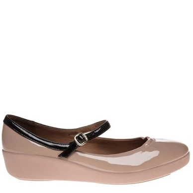 FitFlop F-Pop Mary Jane Patent Nude