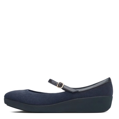 FitFlop F-Pop Mary Jane Suede Blauw