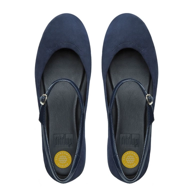 Ballerina FitFlop F-Pop™ Mary Jane Suede Supernavy