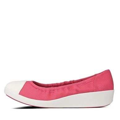 FitFlop F-Pop Ballerina Canvas Raspberry