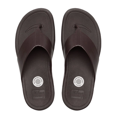 Slipper FitFlop Surfa™ Leather Chocolate Brown