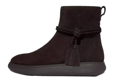 FitFlop Women IQ-Comff Tassel Suede Short Boots Chocolate Brown