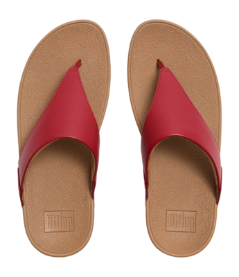 FitFlop Damen Lulu Leder Zehentrenner Burnt Berry | Fashionschuh