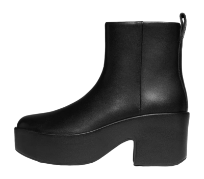 Stiefeletten FitFlop Platforms Leather Heeled Ankle Boots Damen All Black