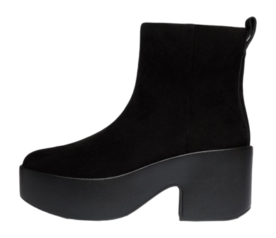 Stiefeletten FitFlop Plateaus Suede Heeled Ankle Boots Damen All Black